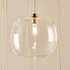 Endon Oslo 12 Light Cascade Pendant Light in Brushed Aged Brass with Clear Glass