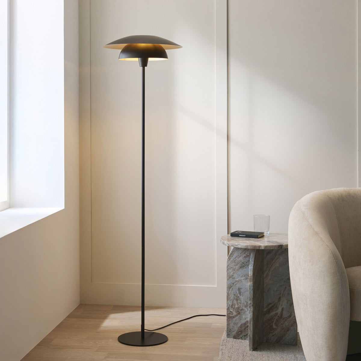 Endon Lyon Floor Lamp in Matt Black
