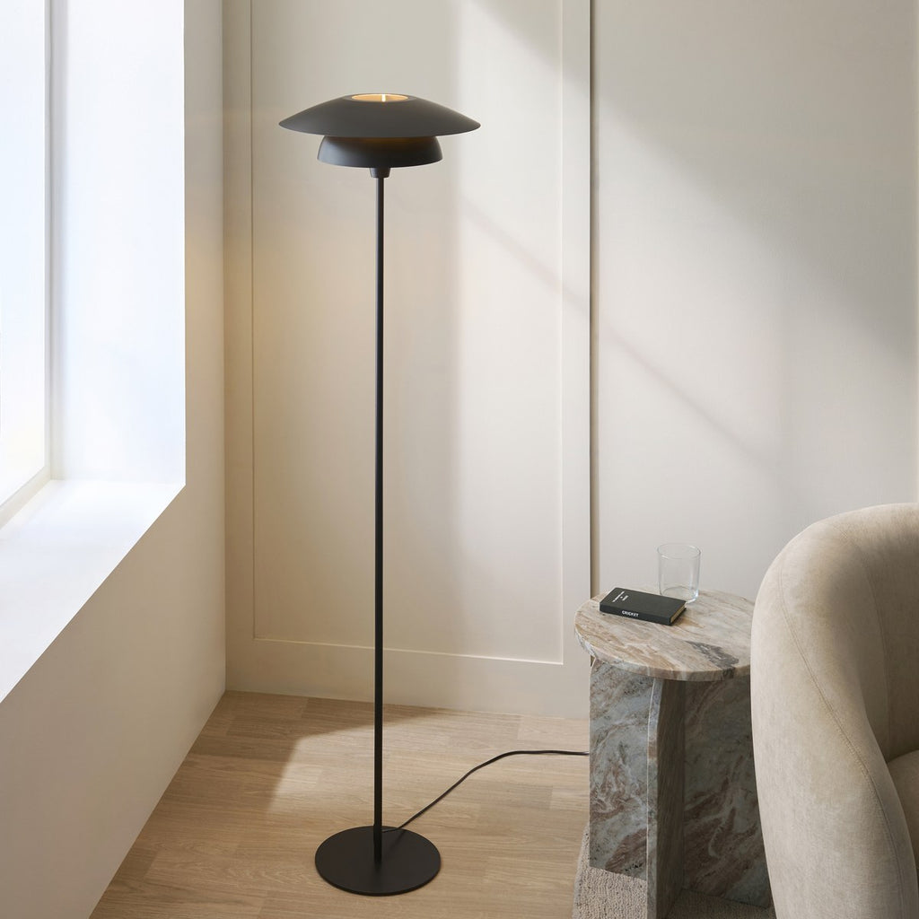 Endon Lyon Floor Lamp in Matt Black