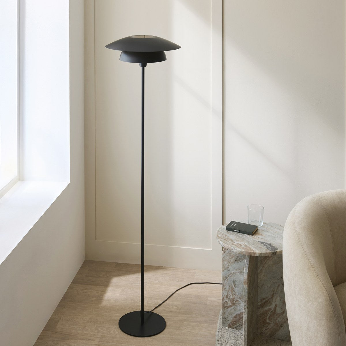 Endon Lyon Floor Lamp in Matt Black