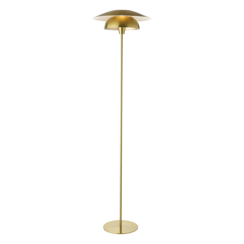 Endon Lyon Floor Lamp in Satin Brass