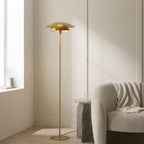 Endon Lyon Floor Lamp in Satin Brass