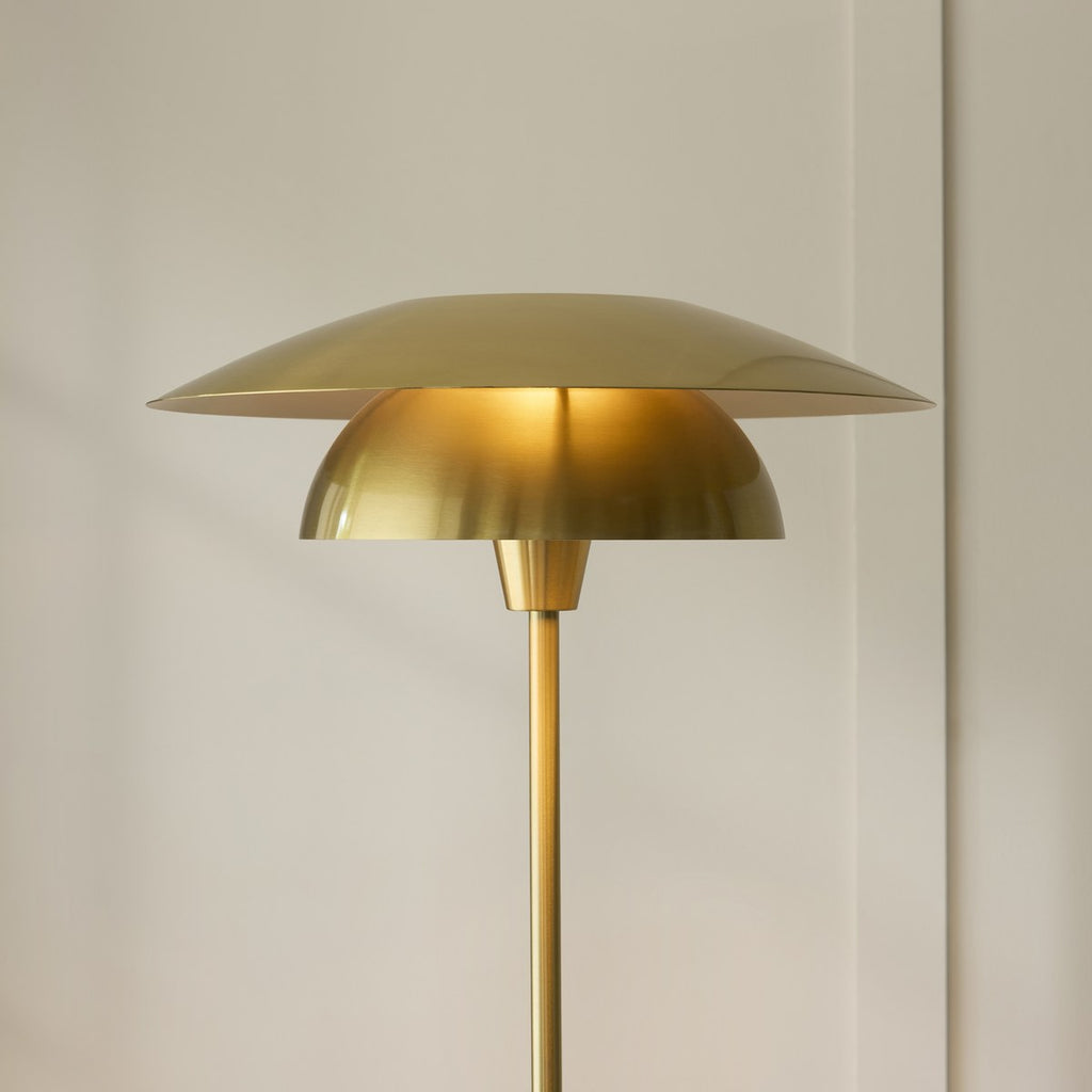 Endon Lyon Floor Lamp in Satin Brass