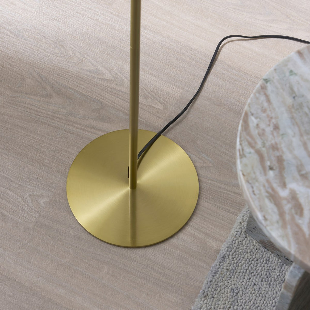 Endon Lyon Floor Lamp in Satin Brass