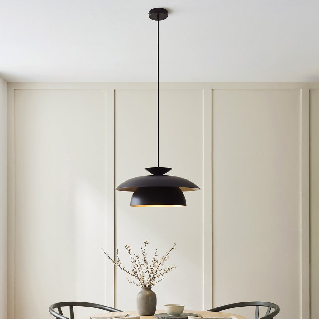 Endon Lyon Pendant Light in Matt Black