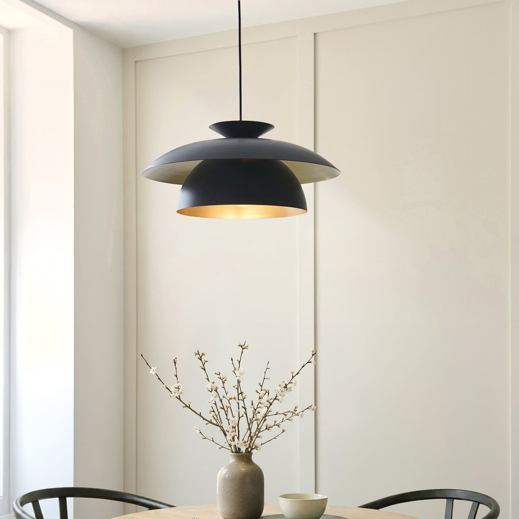 Endon Lyon Pendant Light in Matt Black