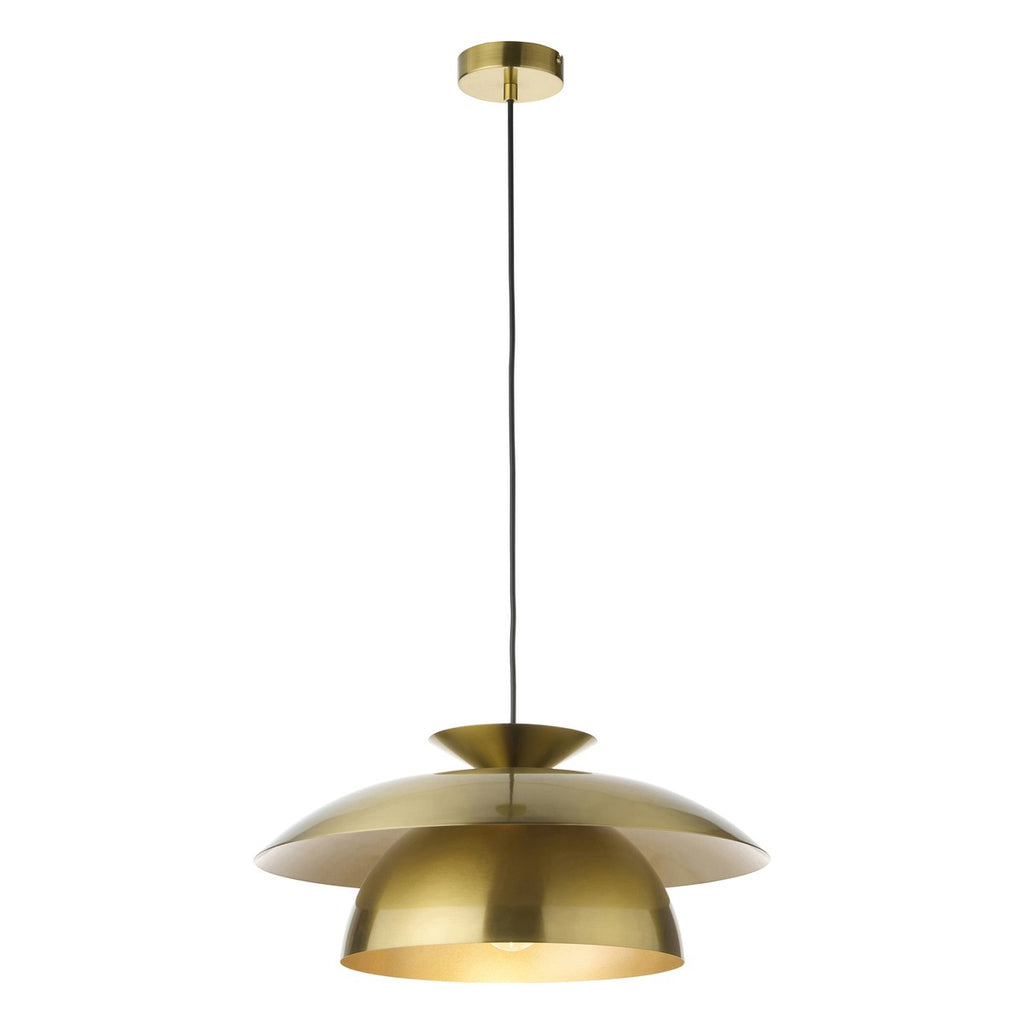 Endon Lyon Pendant Light in Satin Brass