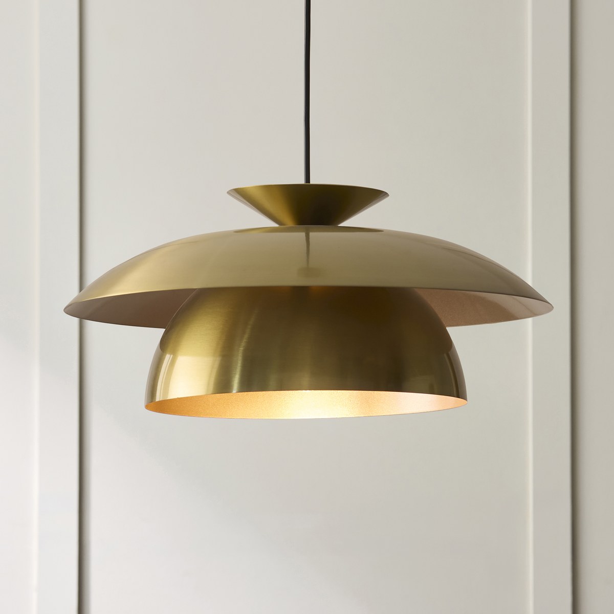 Endon Lyon Pendant Light in Satin Brass