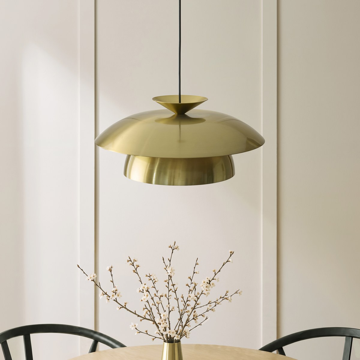 Endon Lyon Pendant Light in Satin Brass
