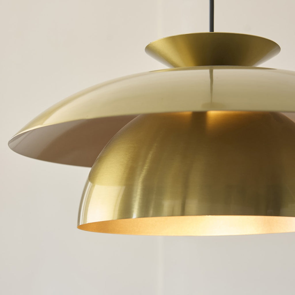 Endon Lyon Pendant Light in Satin Brass