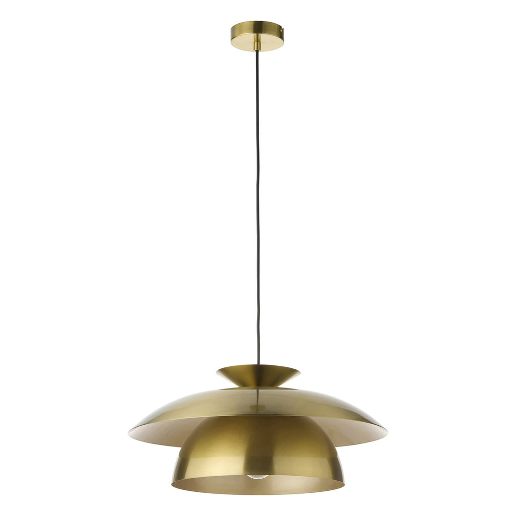 Endon Lyon Pendant Light in Satin Brass