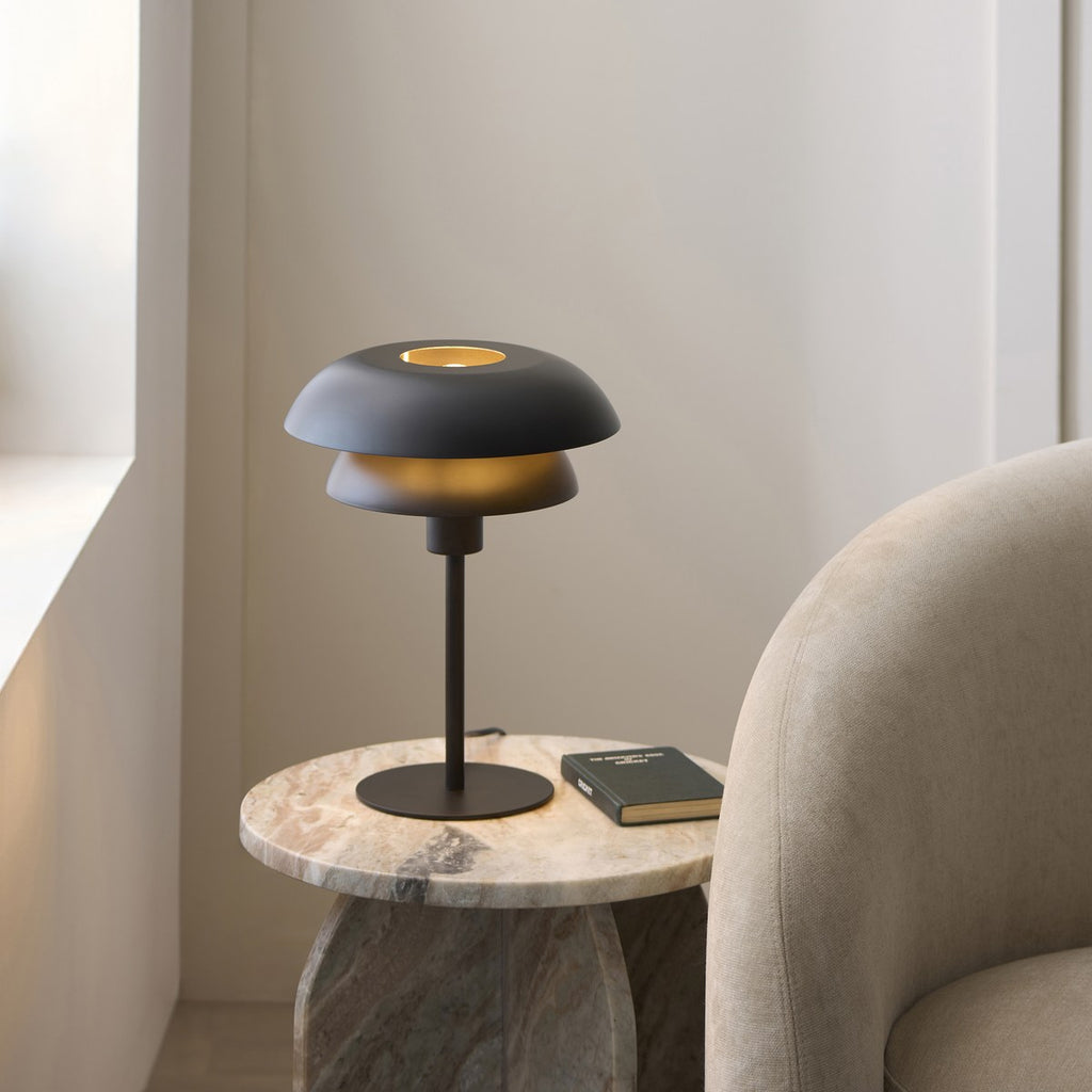 Endon Lyon Table Lamp in Matt Black