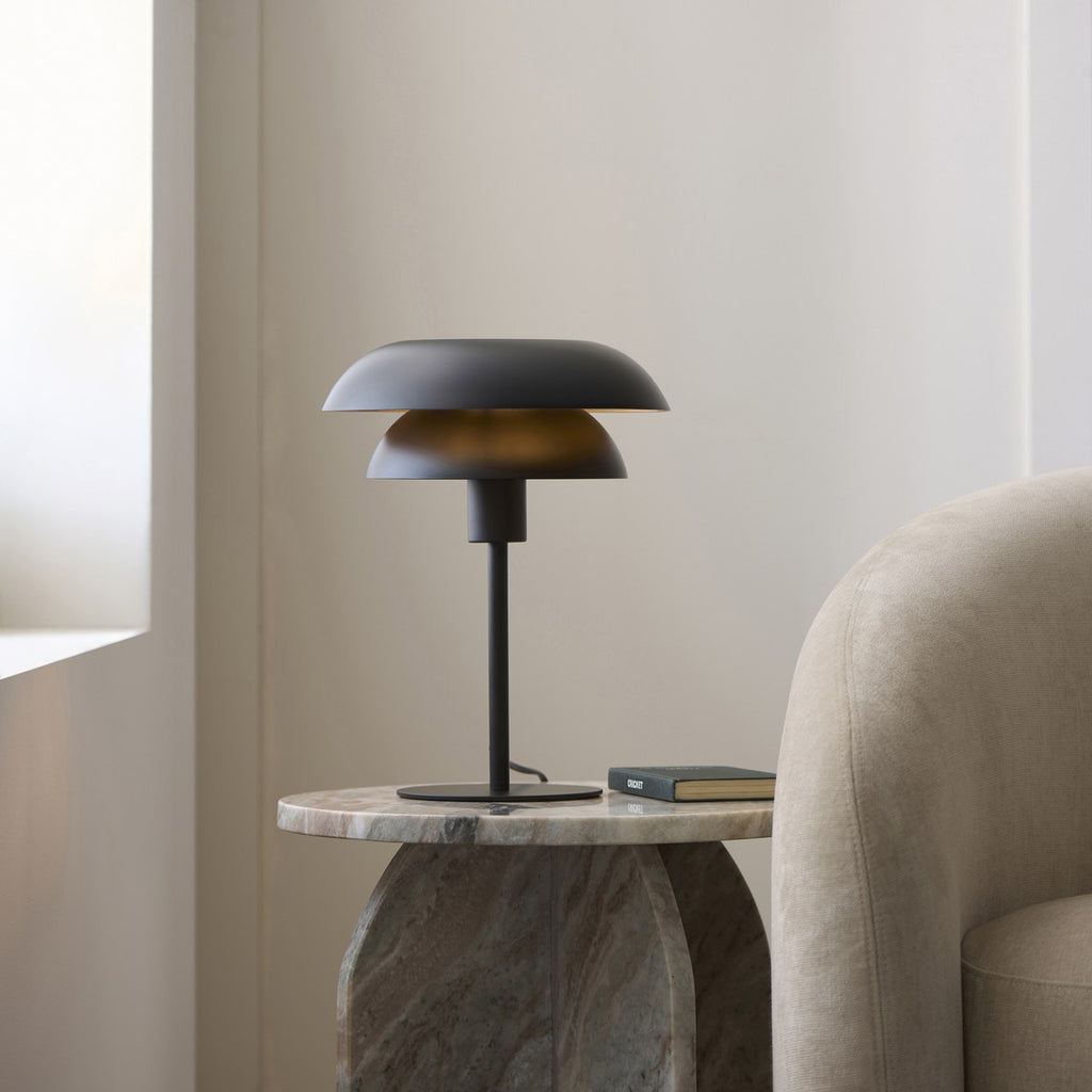 Endon Lyon Table Lamp in Matt Black