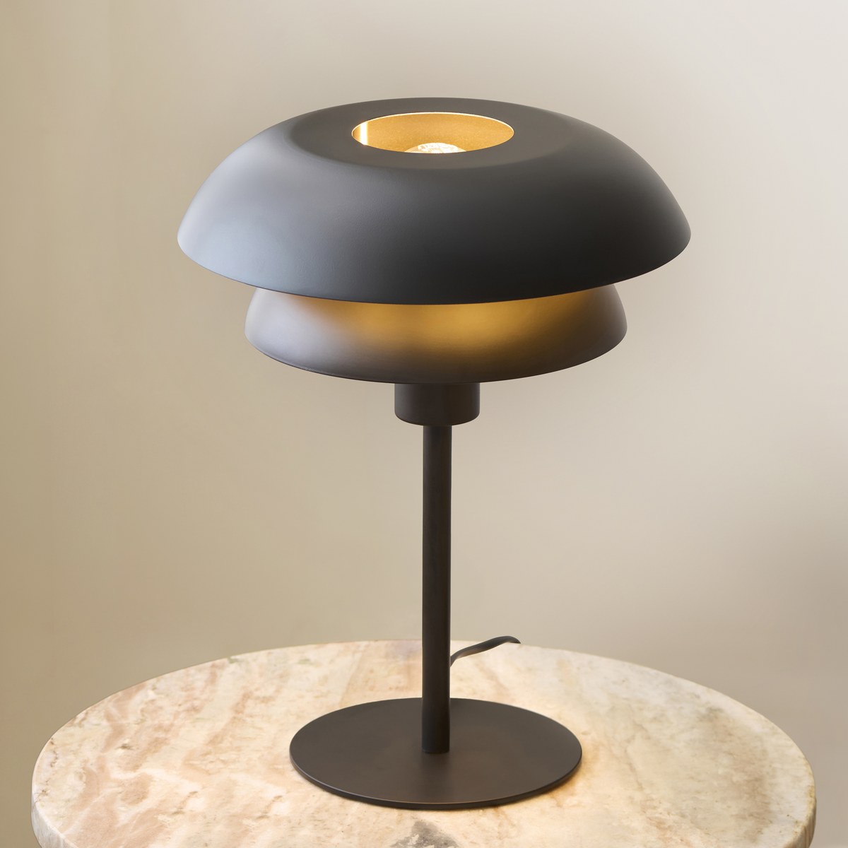 Endon Lyon Table Lamp in Matt Black
