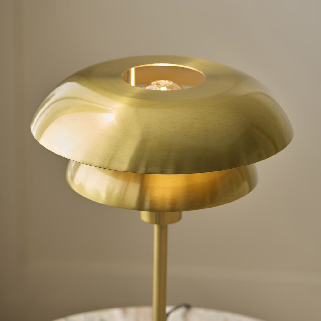 Endon Lyon Table Lamp in Satin Brass