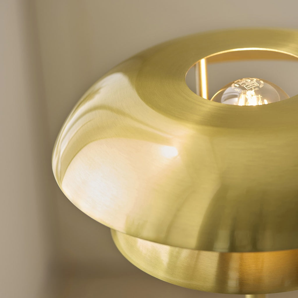 Endon Lyon Table Lamp in Satin Brass