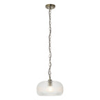 Endon Harborne Pendant Light in Antique Brass with Clear Ribbed Glass