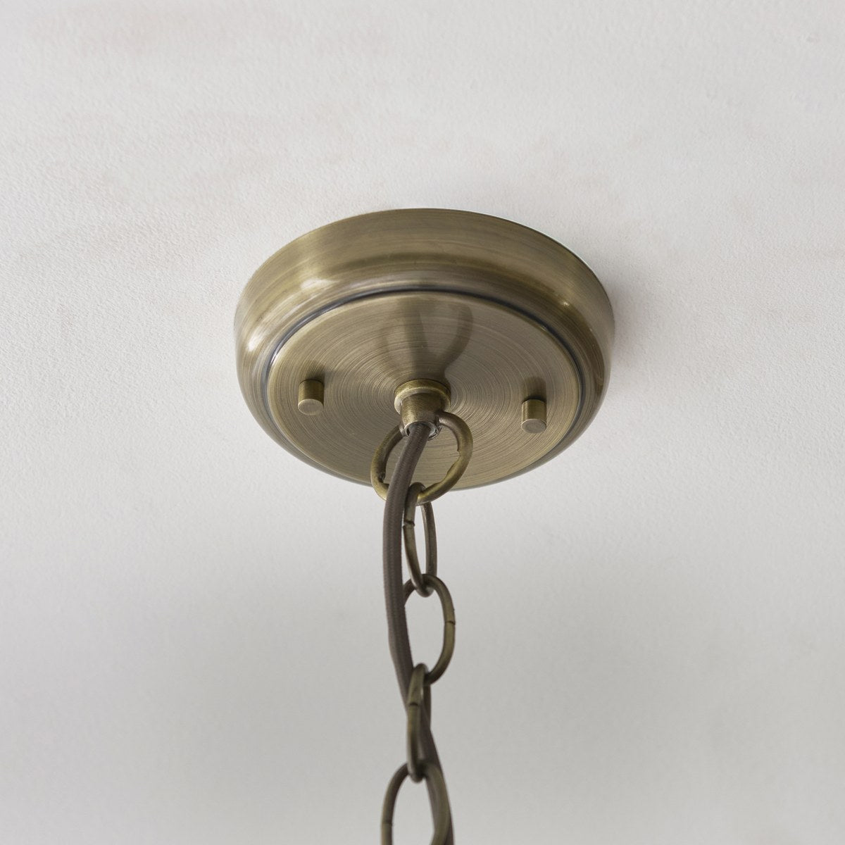 Endon Harborne Pendant Light in Antique Brass with Clear Ribbed Glass