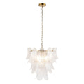 Endon Autumn 4 Light Pendant Light in Brushed Aged Brass with Clear Textured Glass