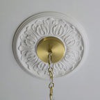Endon Autumn 4 Light Pendant Light in Brushed Aged Brass with Clear Textured Glass