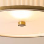 Endon Lexi Flush Ceiling Light in Brushed Aged Brass with Ivory Pleated Shade