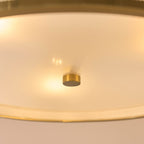 Endon Lexi 3 Light Pendant Light in Brushed Aged Brass with Ivory Pleated Shade