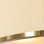 Endon Lexi 5 Light Pendant Light in Brushed Aged Brass with Ivory Pleated Shade