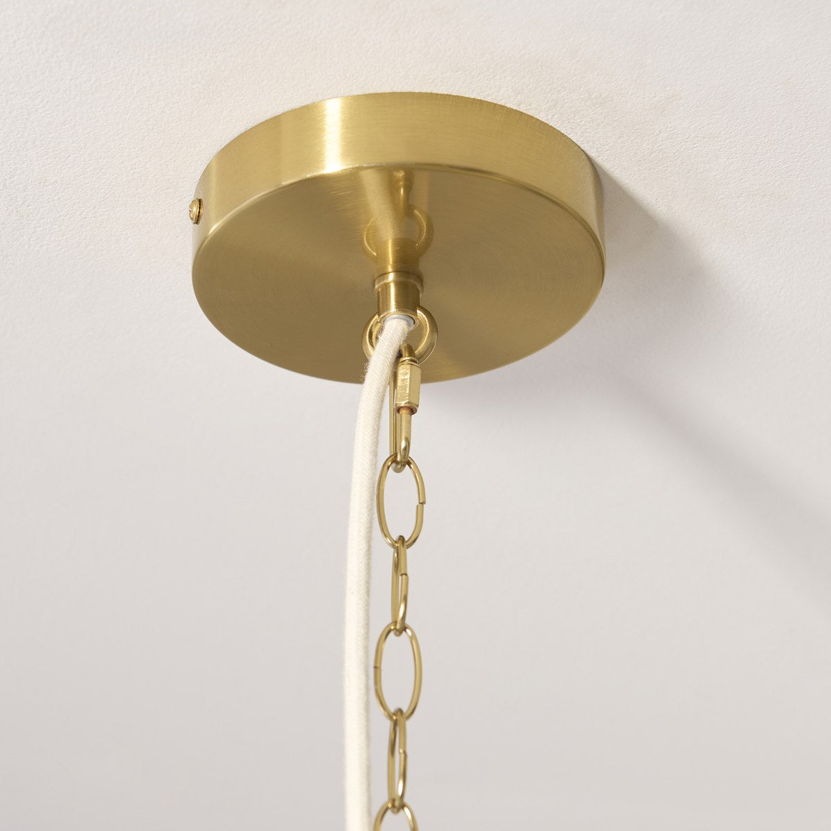 Endon Lexi 5 Light Pendant Light in Brushed Aged Brass with Ivory Pleated Shade