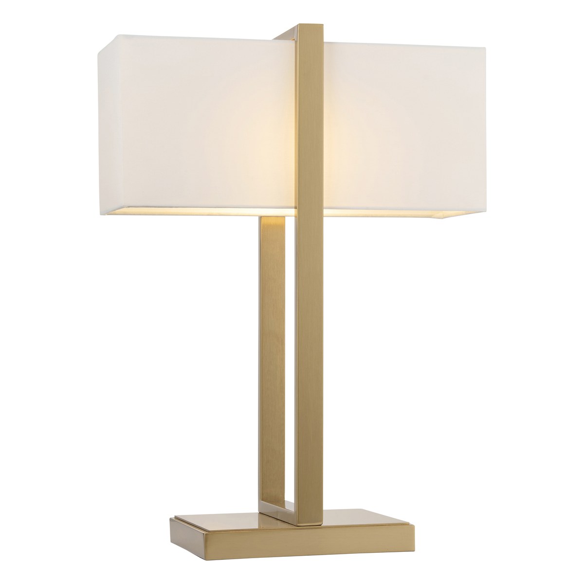Endon Seattle Table Lamp in Brushed Aged Brass with Ivory Shade