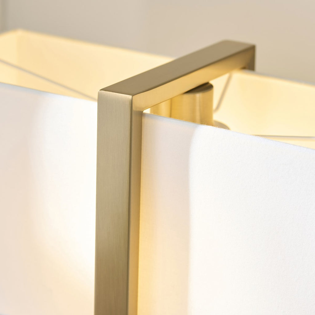 Endon Seattle Table Lamp in Brushed Aged Brass with Ivory Shade