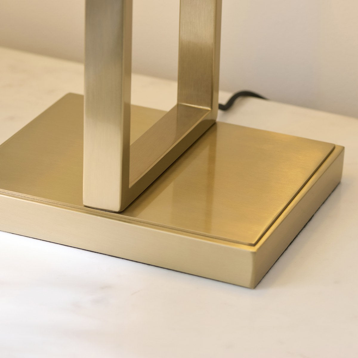Endon Seattle Table Lamp in Brushed Aged Brass with Ivory Shade