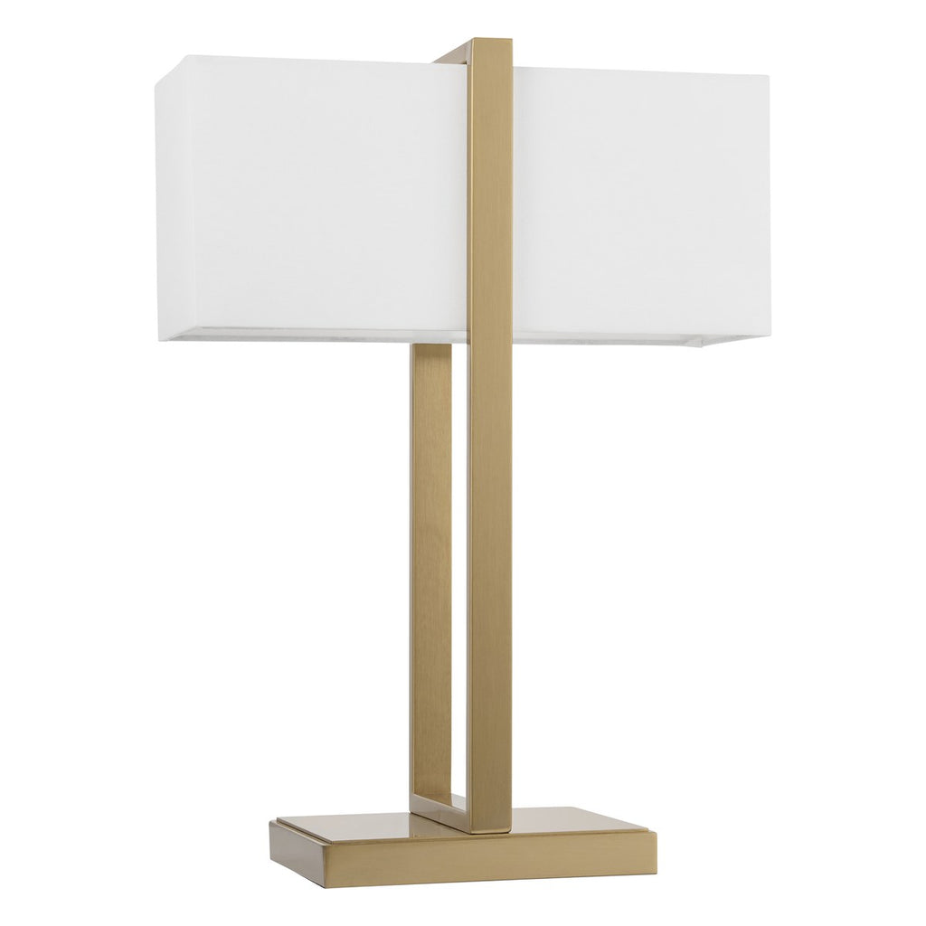 Endon Seattle Table Lamp in Brushed Aged Brass with Ivory Shade