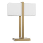 Endon Seattle Table Lamp in Brushed Aged Brass with Ivory Shade