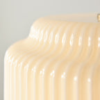 Endon Evora Large Pendant Light in Brushed Aged Brass with Opal Ribbed Glass
