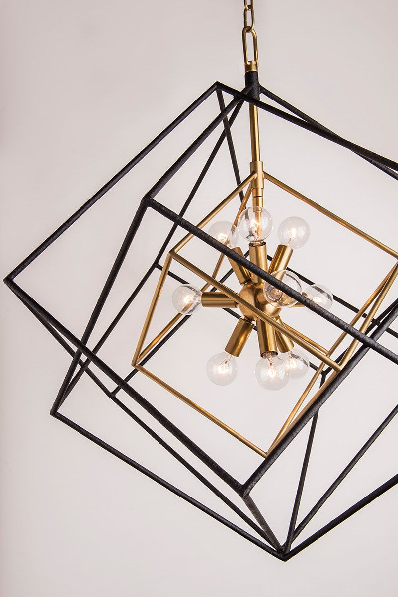 Hudson Valley Roundout 9 Light Pendant Light in Aged Brass