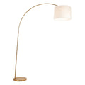 Endon Carlson XL Floor Lamp in Warm Brass with Natural Fabric Shade