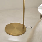 Endon Carlson XL Floor Lamp in Warm Brass with Natural Fabric Shade