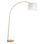 Endon Carlson XL Floor Lamp in Warm Brass with Natural Fabric Shade