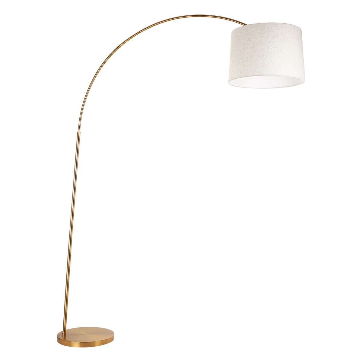 Endon Carlson XL Floor Lamp in Warm Brass with Natural Fabric Shade
