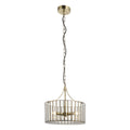 Endon Antalya 3 Light Pendant Light in Antique Brass with Clear Glass