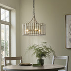 Endon Antalya 3 Light Pendant Light in Antique Brass with Clear Glass