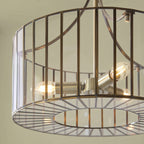 Endon Antalya 3 Light Pendant Light in Antique Brass with Clear Glass
