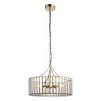 Endon Antalya 5 Light Pendant Light in Antique Brass with Clear Glass