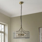 Endon Antalya 5 Light Pendant Light in Antique Brass with Clear Glass