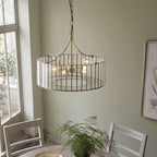 Endon Antalya 5 Light Pendant Light in Antique Brass with Clear Glass