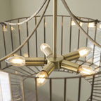 Endon Antalya 5 Light Pendant Light in Antique Brass with Clear Glass