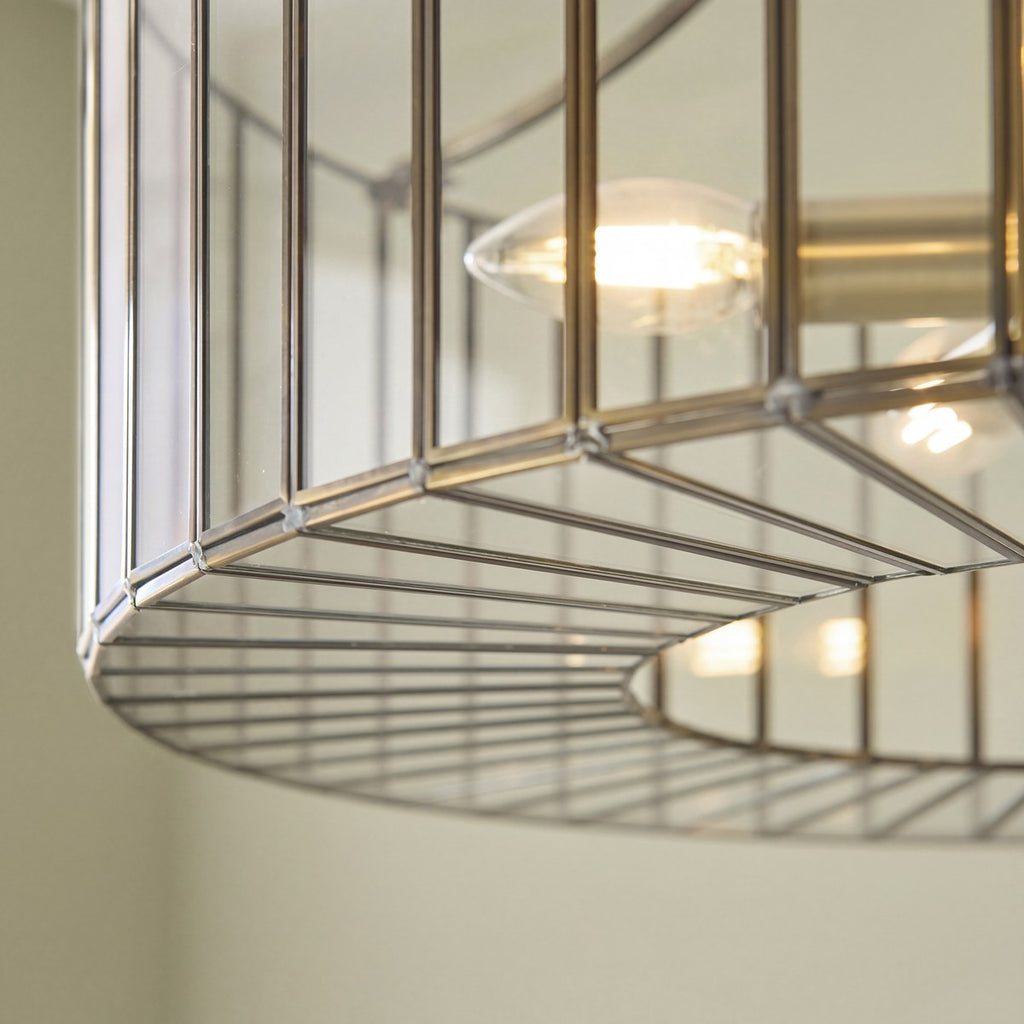 Endon Antalya 5 Light Pendant Light in Antique Brass with Clear Glass