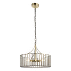 Endon Antalya 5 Light Pendant Light in Antique Brass with Clear Glass