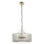 Endon Antalya 5 Light Pendant Light in Antique Brass with Clear Glass