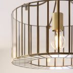 Endon Antalya Flush Ceiling Light in Antique Brass with Clear Glass